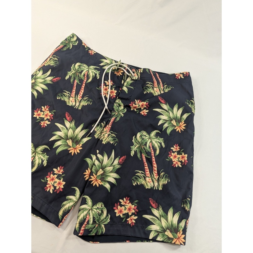 Abercrombie And Fitch Black Floral Palm Trees Swim Trunks Men's 36 With Liner